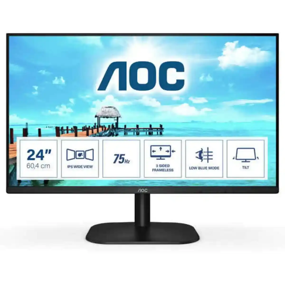 Moniteur AOC 24B2XH/EU 23,8" FHD WLED IPS 75 Hz. SUPERDISCOUNT FRANCE
