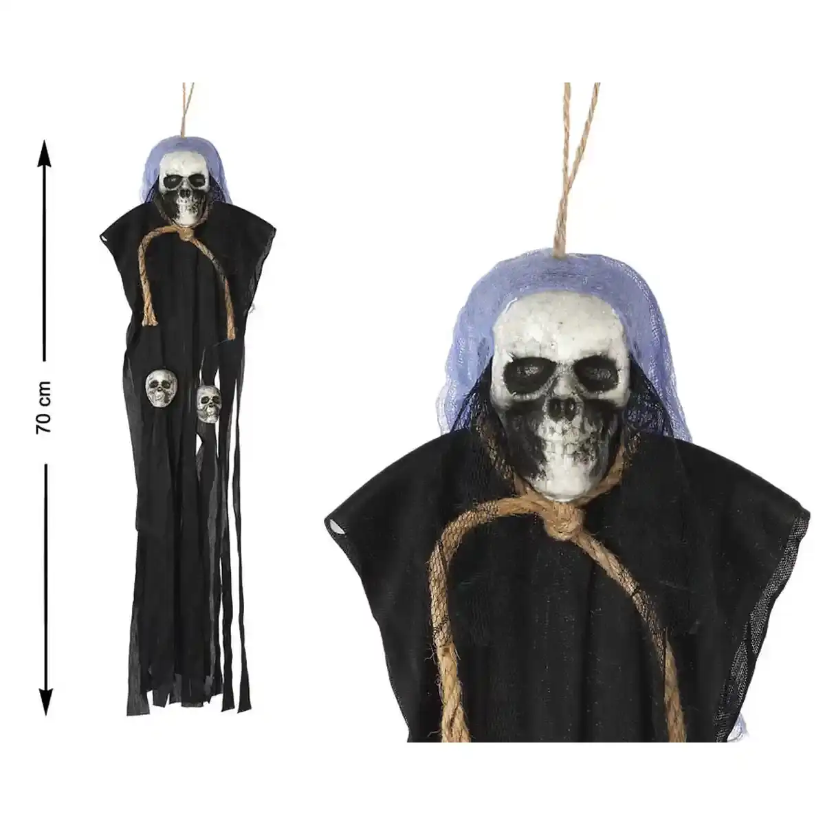 Pendentif tete de mort 70 cm halloween_7628. Bienvenue sur DIAYTAR COTE D'IVOIRE - Où le Shopping est une Affaire Personnelle. Découvrez notre sélection et choisissez des produits qui reflètent votre unicité et votre individualité.