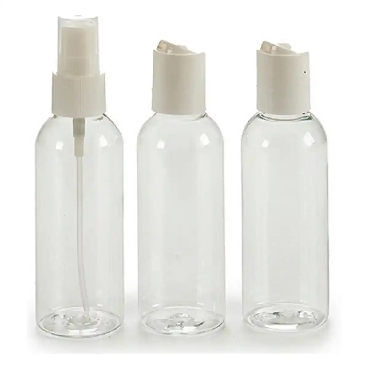 Set de voyage blanc transparent 3 pieces_1620. DIAYTAR COTE D'IVOIRE - Votre Marché Virtuel au Côte d'Ivoire. Parcourez notre boutique en ligne pour trouver des trésors cachés, des articles indispensables du quotidien aux joyaux artistiques.