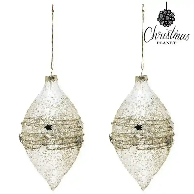 Boules de noel 2 uds crystal golden_4142. Entrez dans l'Univers de DIAYTAR COTE D'IVOIRE - Où le Choix Rencontre l'Authenticité. Explorez nos rayons virtuels et trouvez des produits qui incarnent la richesse de notre culture.