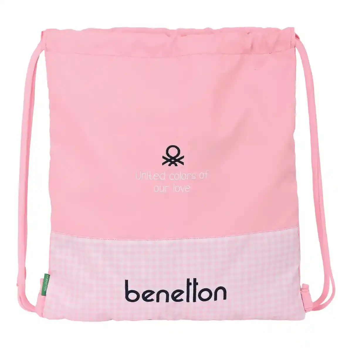 Sac à Dos à Cordes Benetton Vichy Rose (35 x 40 x 1 cm). SUPERDISCOUNT FRANCE