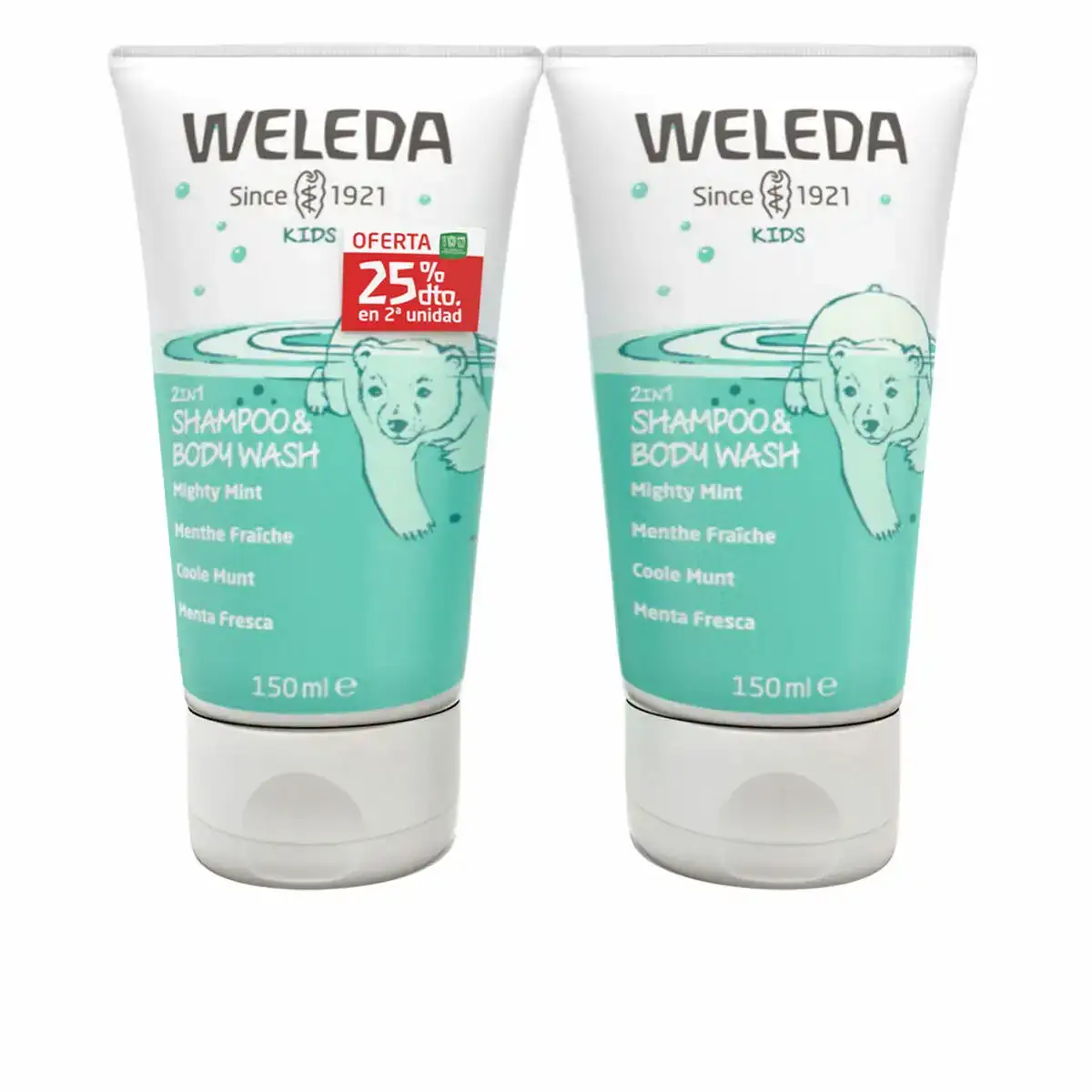 2 in 1 gel et shampooing weleda menthe lavande 150 ml x 2_1873. DIAYTAR COTE D'IVOIRE - Où Chaque Achat Raconte une Histoire. Explorez notre boutique en ligne et créez votre propre narration à travers notre diversité de produits, chacun portant une signification unique.