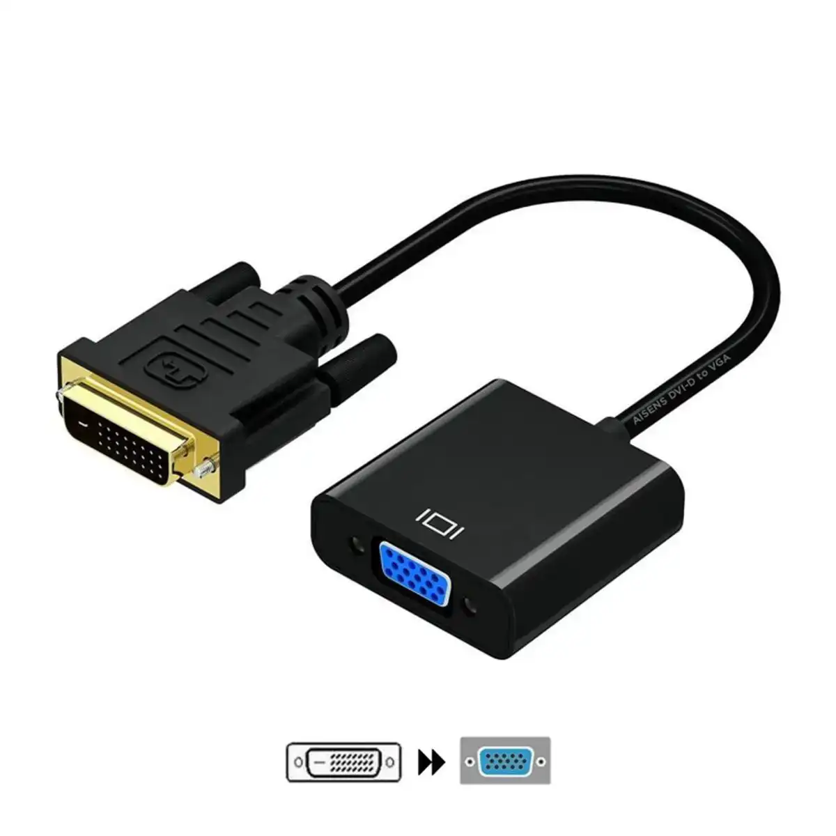 Adaptateur dvi d vers vga aisens a147 0352 noir_3322. DIAYTAR COTE D'IVOIRE - Là où la Beauté Rencontre la Fonctionnalité. Parcourez notre sélection pour trouver des produits qui allient esthétique et praticité, pour un quotidien sublimé.