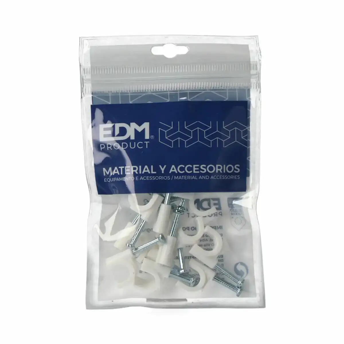 Agrafes edm 2 x 2 5 mm blanc cables 15 unites_8260. DIAYTAR COTE D'IVOIRE - Votre Escale Shopping incontournable. Explorez notre boutique en ligne et dénichez des trésors qui reflètent la richesse culturelle et la modernité du Côte d'Ivoire.