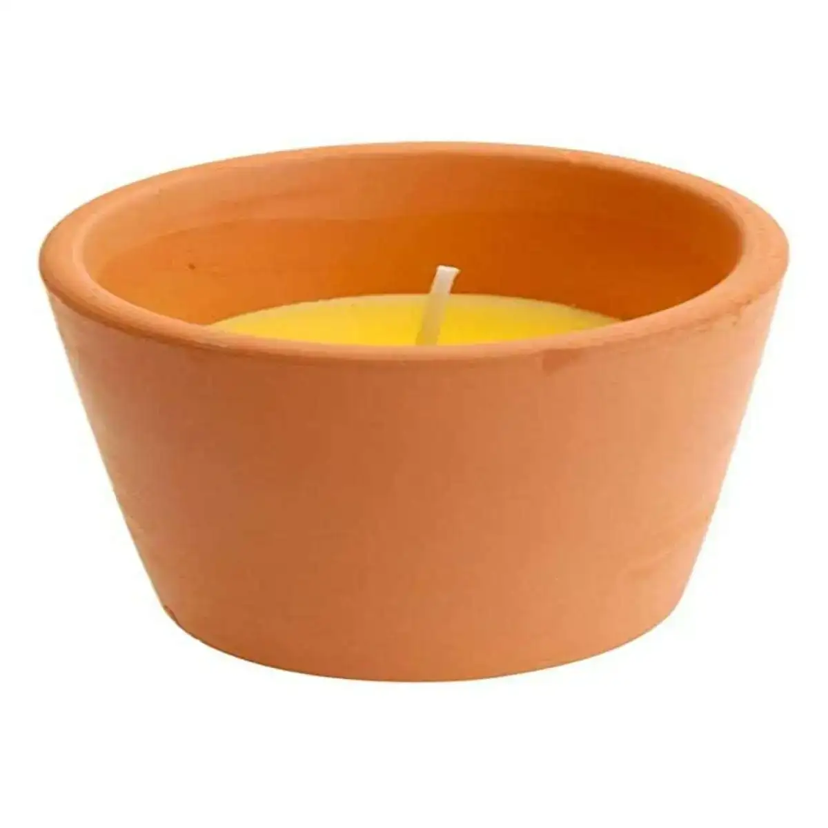 Anti moustique bougie terre cuite citronnelle 5 5 x 5 cm _8684. DIAYTAR COTE D'IVOIRE - Où Choisir est une Célébration de l'Artisanat Local. Découvrez notre boutique en ligne et choisissez des produits qui incarnent la passion des artisans sénégalais.