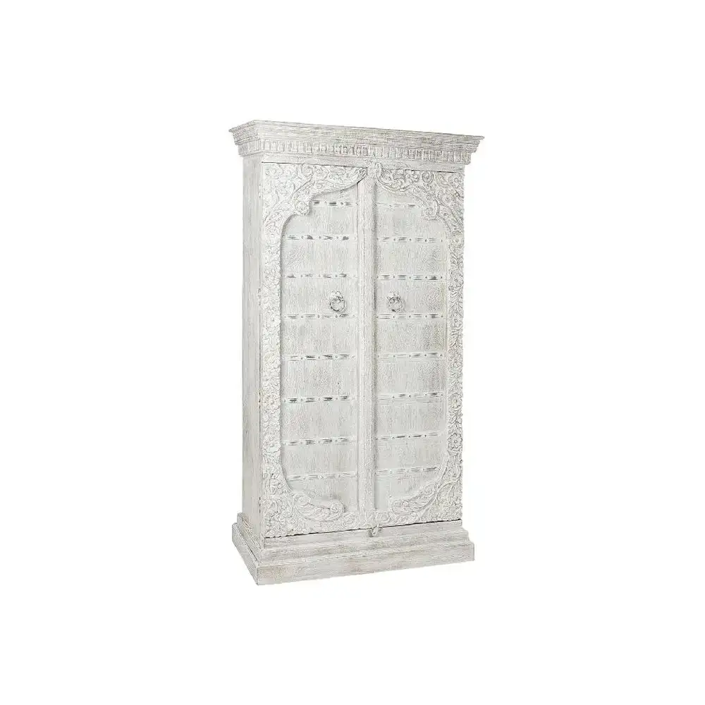 Armoire dkd home decor blanc metal bois de manguier 100 x 43 x 190 cm _2457. Bienvenue sur DIAYTAR COTE D'IVOIRE - Votre Évasion Shopping Personnalisée. Parcourez notre collection unique et trouvez des articles qui reflètent votre style et votre individualité.