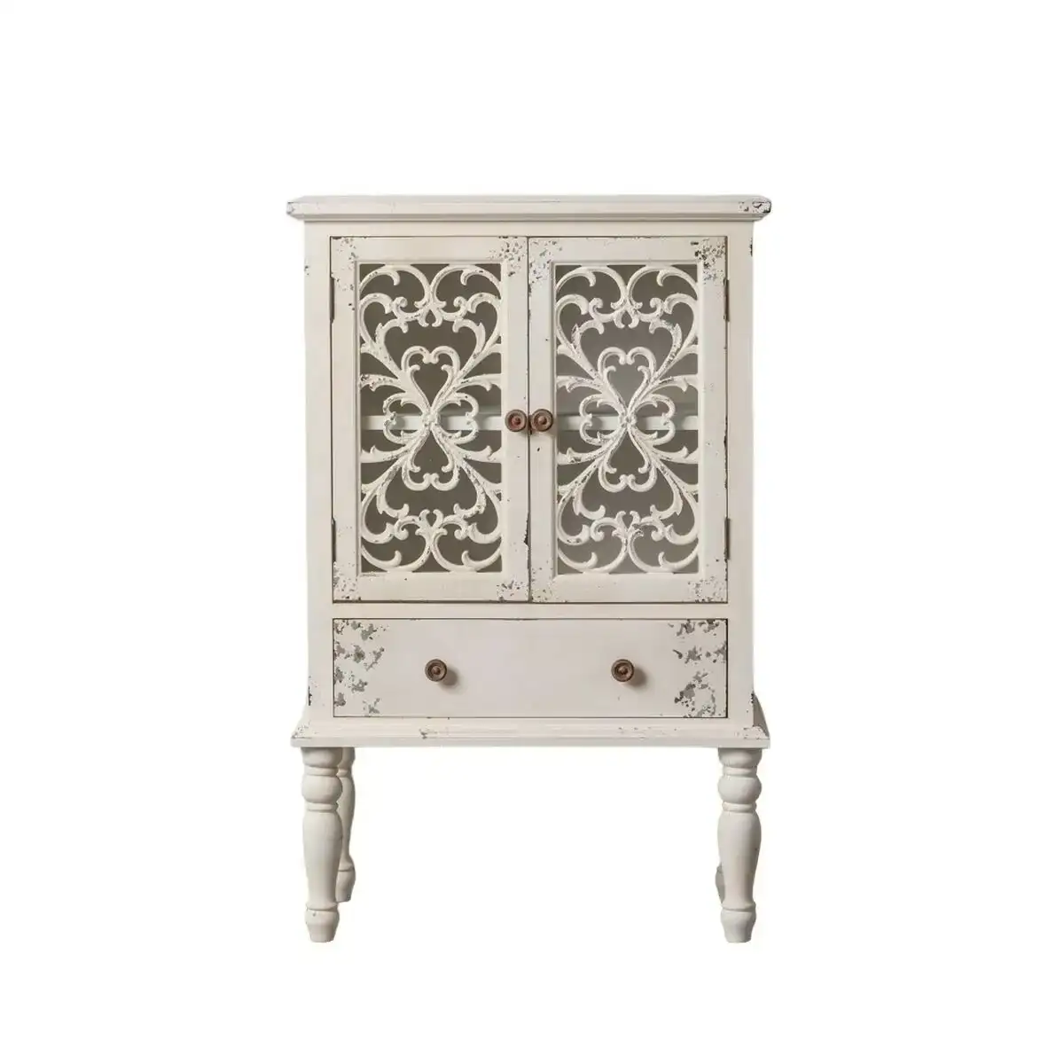 Armoire shabby chic 71 x 40 x 111 cm blanc bois d epicea bois mdf_4549. DIAYTAR COTE D'IVOIRE - Là où Chaque Produit Évoque une Émotion. Parcourez notre catalogue et choisissez des articles qui vous touchent et qui enrichissent votre expérience.
