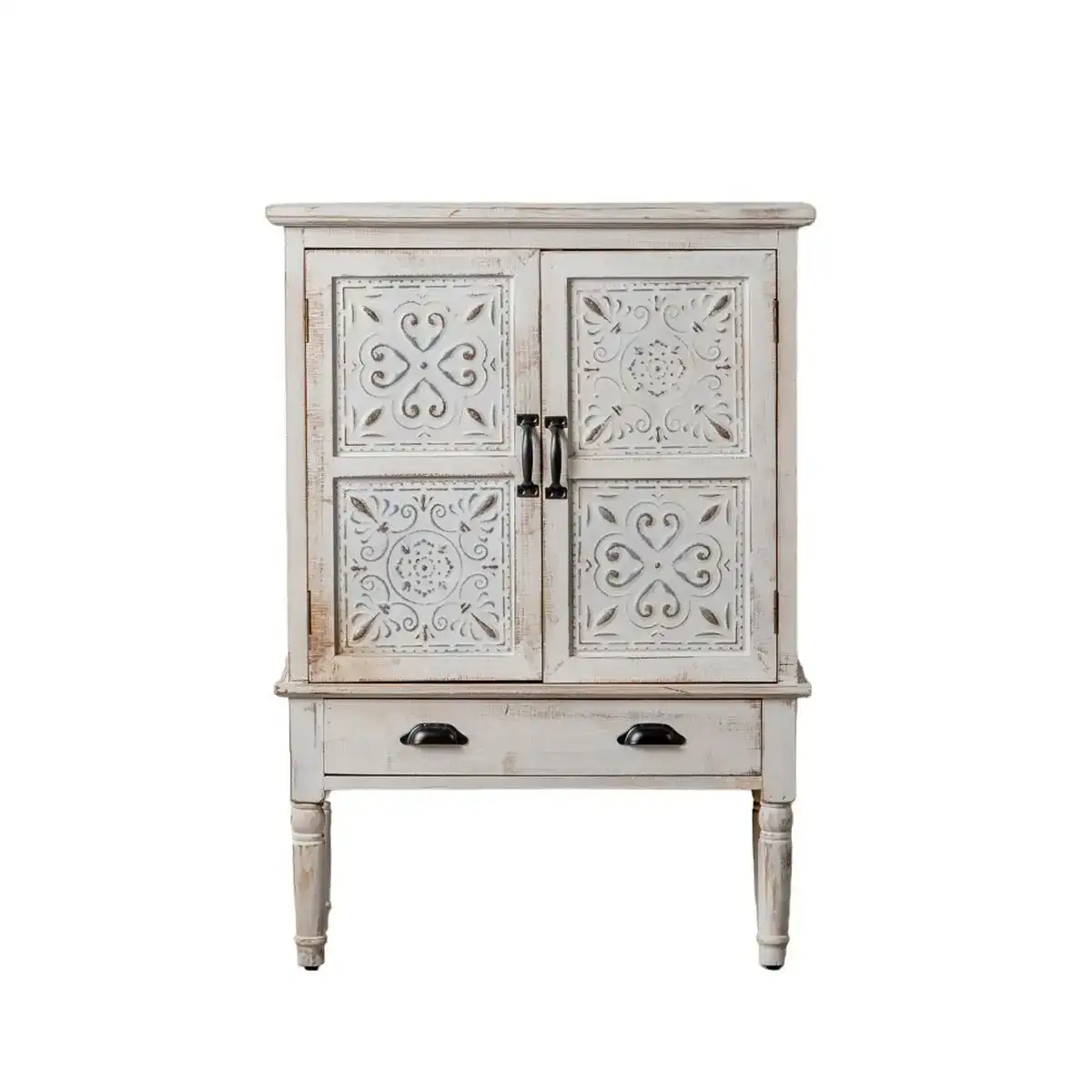 Armoire shabby chic 80 x 36 x 105 cm blanc bois d epicea bois mdf_3295. DIAYTAR COTE D'IVOIRE - Où Choisir est une Découverte. Parcourez notre catalogue et trouvez des articles qui éveillent votre curiosité et enrichissent votre expérience shopping.