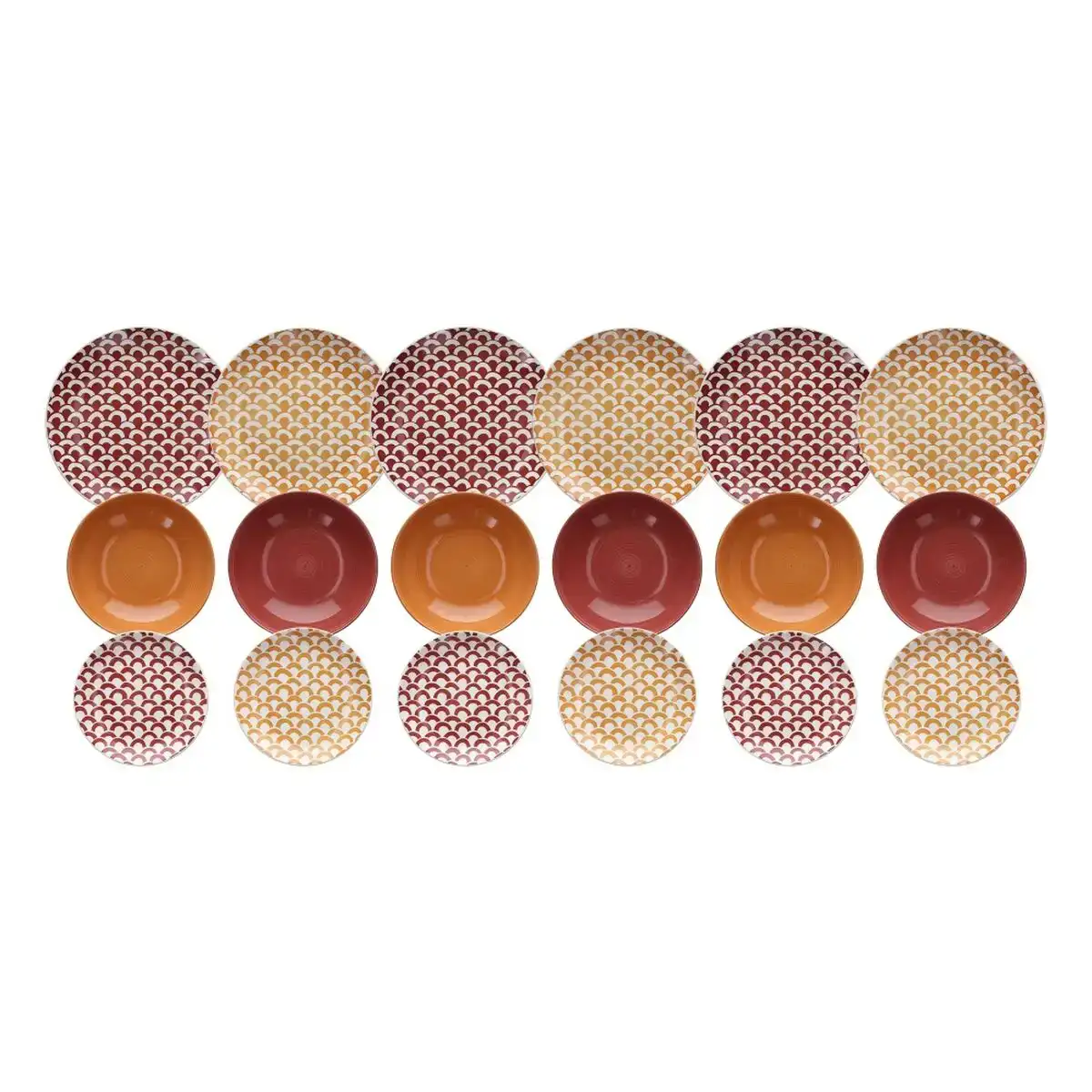 Assietes 18 pieces bordeaux 1 cm gres moutarde_1219. DIAYTAR COTE D'IVOIRE - Votre Passage vers l'Exceptionnel. Naviguez à travers notre sélection minutieuse et découvrez des articles qui apportent une touche spéciale à chaque instant de votre vie.