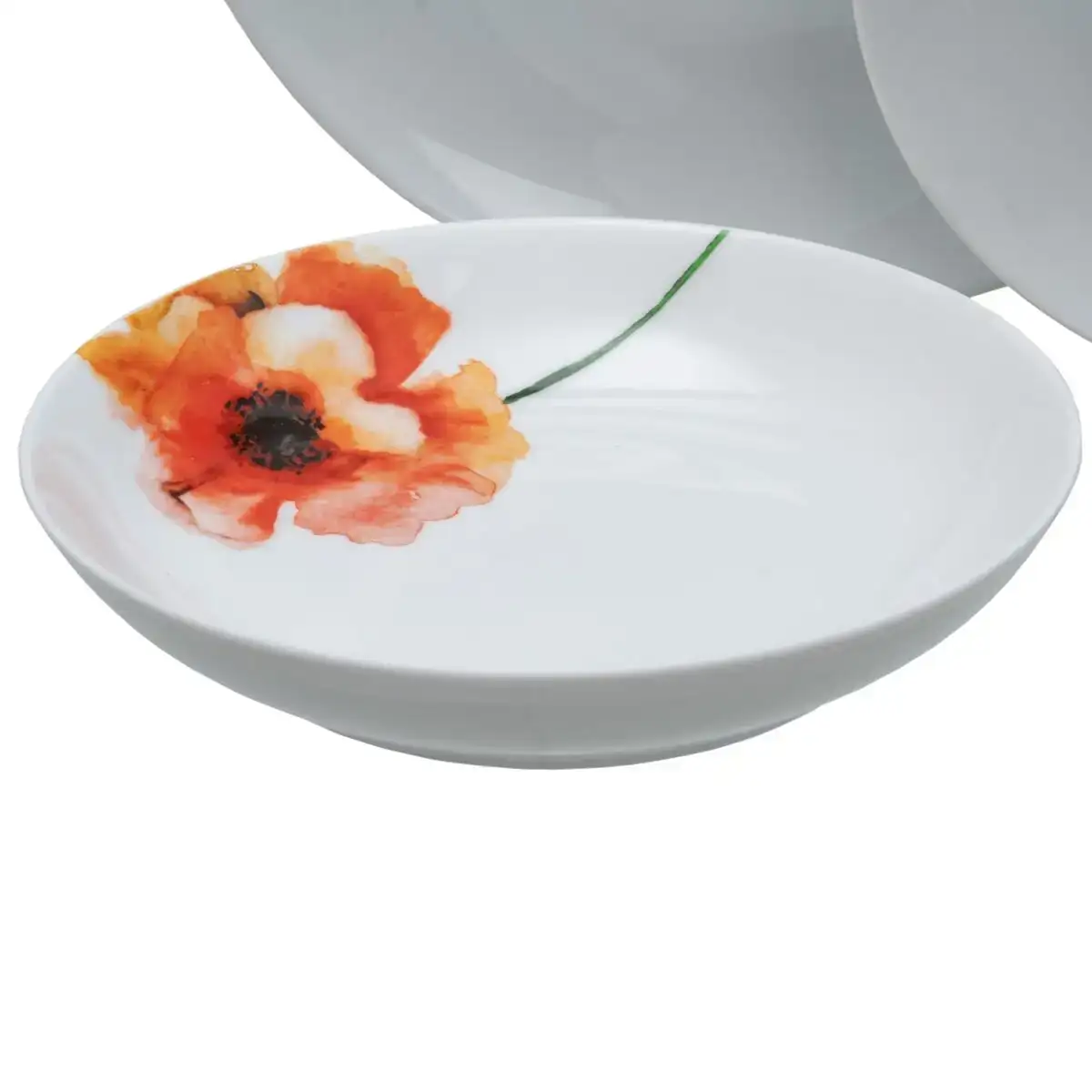 Assietes 18 pieces porcelaine 1 cm coquelicot_2909. DIAYTAR COTE D'IVOIRE - Là où Chaque Achat a du Sens. Explorez notre gamme et choisissez des produits qui racontent une histoire, votre histoire.