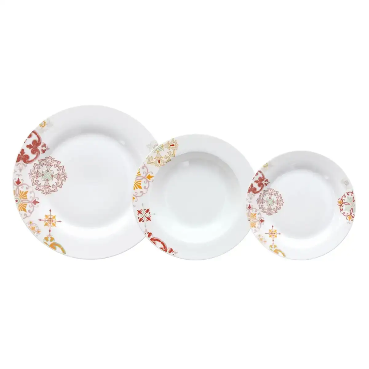 Assietes 18 pieces porcelaine bordeaux 1 cm moutarde_1279. DIAYTAR COTE D'IVOIRE - Votre Portail vers l'Extraordinaire. Parcourez nos collections et découvrez des produits qui vous emmènent au-delà de l'ordinaire, créant une expérience de shopping mémorable.