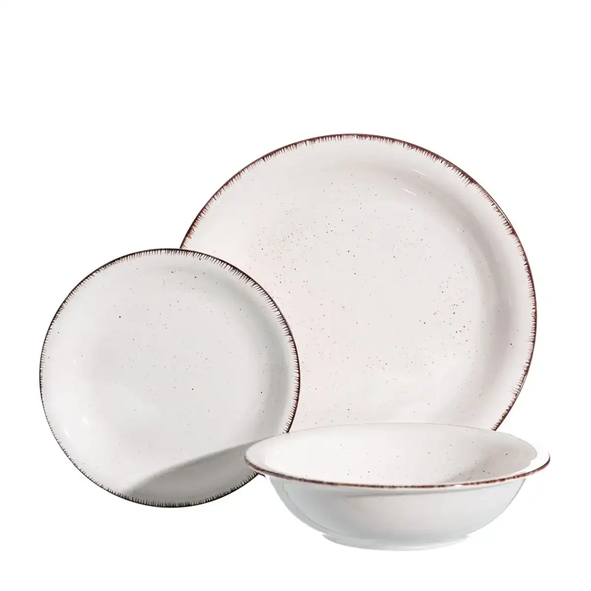 Assietes blanc gres 18 pieces_9039. DIAYTAR COTE D'IVOIRE - Où Chaque Produit a son Histoire à Raconter. Parcourez notre catalogue et découvrez des articles qui portent en eux la passion et l'histoire du Côte d'Ivoire.
