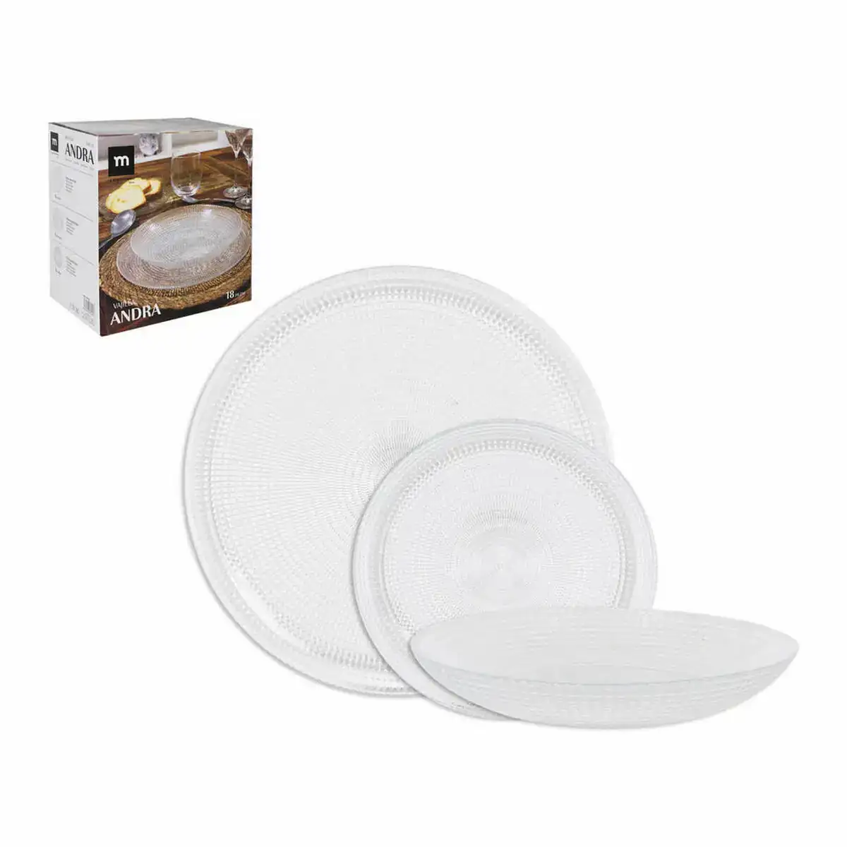 Assietes la mediterranea andra transparent 18 pcs _6179. DIAYTAR COTE D'IVOIRE - Votre Destination Shopping Exquise. Explorez notre boutique en ligne et découvrez des trésors qui ajoutent une touche de sophistication à votre style et à votre espace.
