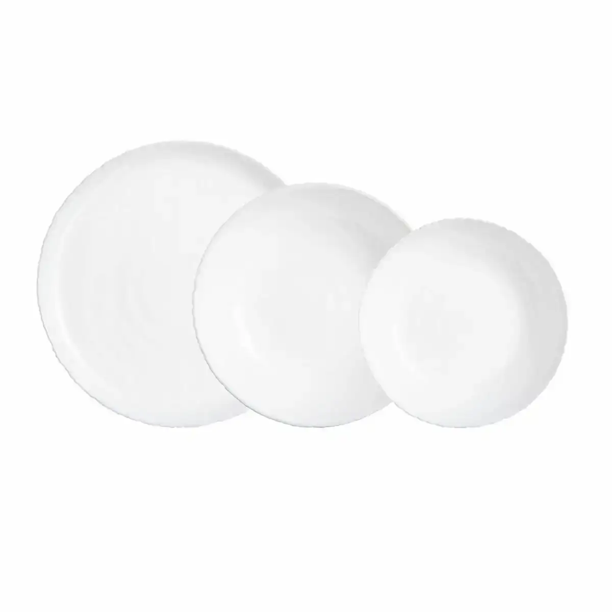 Assietes luminarc ammonite blanc verre 18 pieces _5584. DIAYTAR COTE D'IVOIRE - L'Art du Shopping Sublime. Naviguez à travers notre catalogue et choisissez parmi des produits qui ajoutent une touche raffinée à votre vie quotidienne.