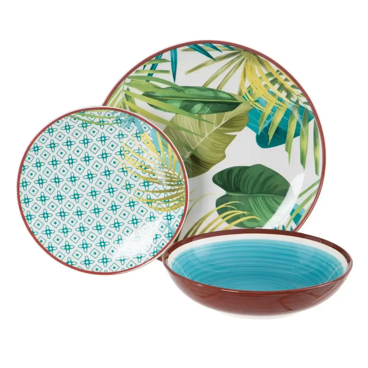 Assietes porcelaine bleu vert 18 pieces_2156. DIAYTAR COTE D'IVOIRE - L'Écrin de Vos Désirs Shopping. Parcourez notre boutique en ligne et explorez des produits minutieusement choisis pour répondre à vos envies les plus exigeantes.