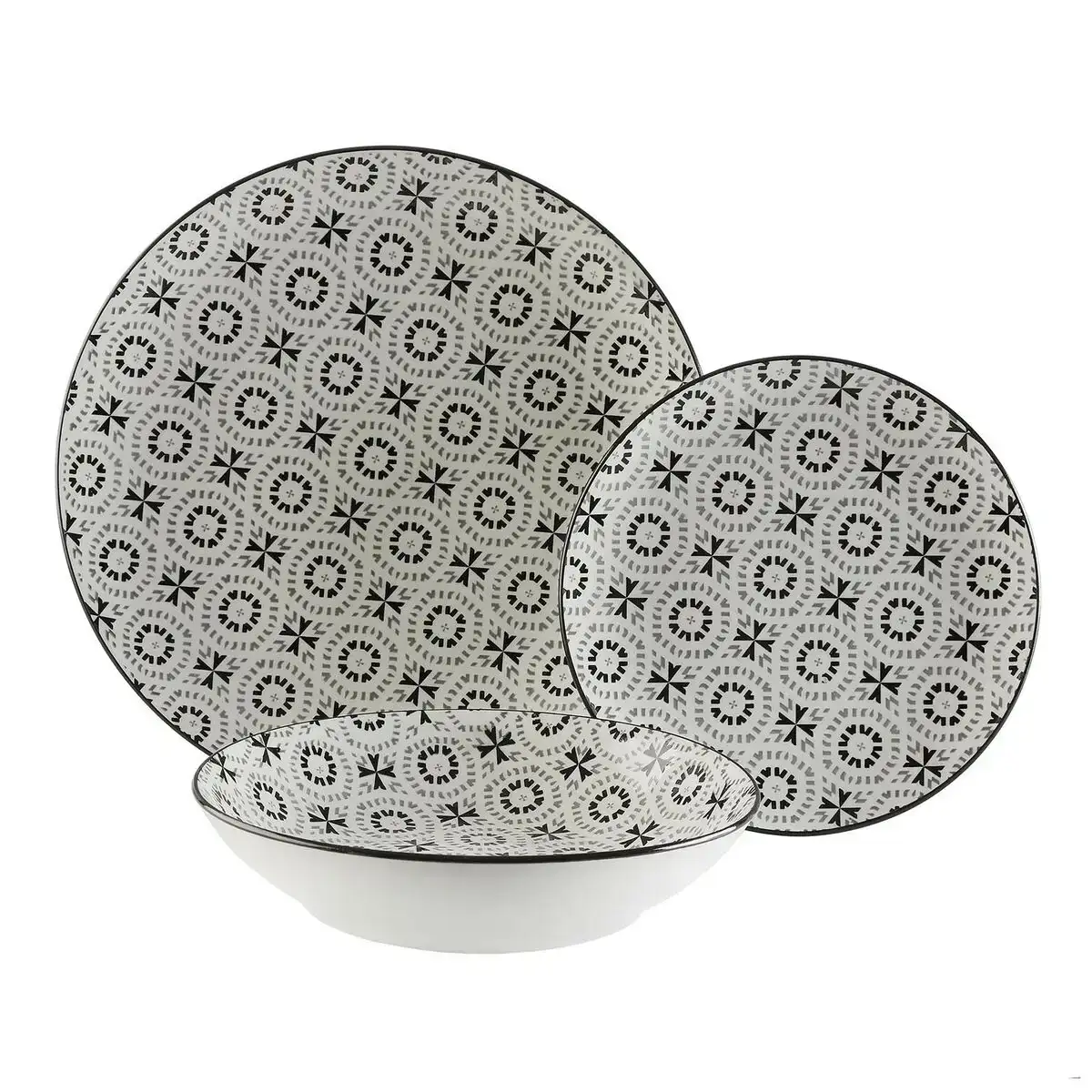 Assietes versa malta gris 18 pieces porcelaine_7378. DIAYTAR COTE D'IVOIRE - Où Choisir est un Voyage Cultuel. Explorez notre boutique en ligne et découvrez des produits qui célèbrent la richesse et la diversité culturelle du Côte d'Ivoire.