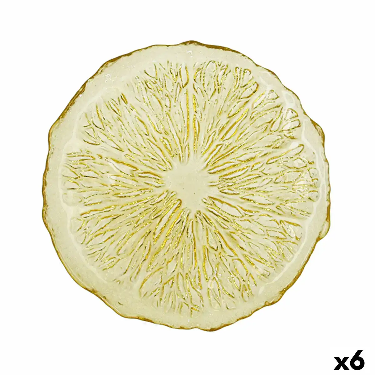 Assiette plate quid acid citron jaune verre 21 x 2 cm 6 unites _8863. DIAYTAR COTE D'IVOIRE - Là où Chaque Produit Est une Trouvaille. Parcourez notre catalogue diversifié et découvrez des articles qui enrichiront votre quotidien, du pratique à l'insolite.