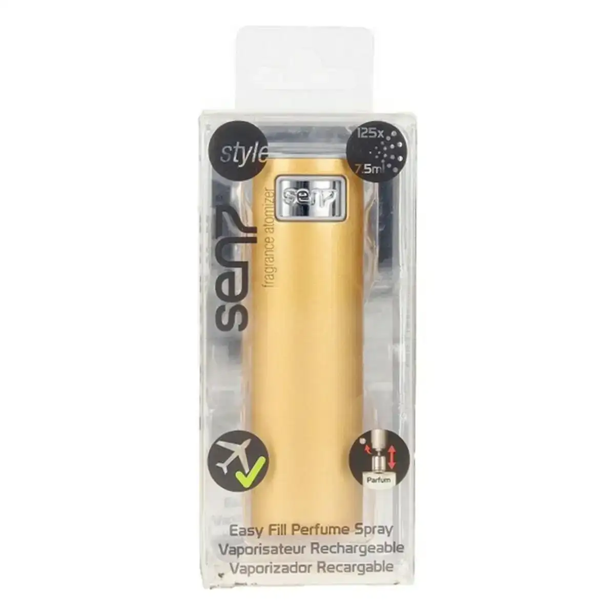 Atomiseur rechargeable style sen7 parfum dore 7 5 ml _9529. DIAYTAR COTE D'IVOIRE - Où Choisir Devient une Découverte. Explorez notre boutique en ligne et trouvez des articles qui vous surprennent et vous ravissent à chaque clic.