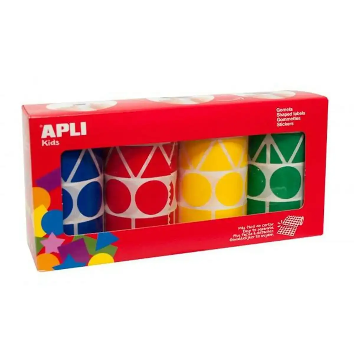Autocollants apli gomets rouge bleu vert jaune rouleau_9617. DIAYTAR COTE D'IVOIRE - Là où Choisir est une Célébration de l'Artisanat. Explorez notre gamme variée et choisissez des produits qui incarnent la tradition et le talent des artisans du Côte d'Ivoire.
