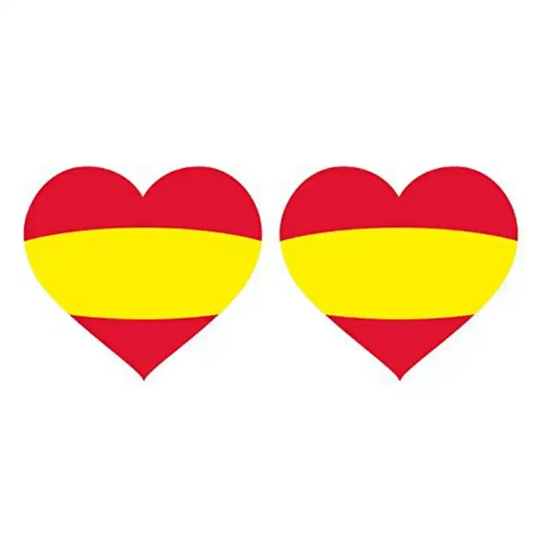 Autocollants drapeau espagne 2 uds coeur_2060. DIAYTAR COTE D'IVOIRE - Votre Destination pour un Shopping Réfléchi. Découvrez notre gamme variée et choisissez des produits qui correspondent à vos valeurs et à votre style de vie.