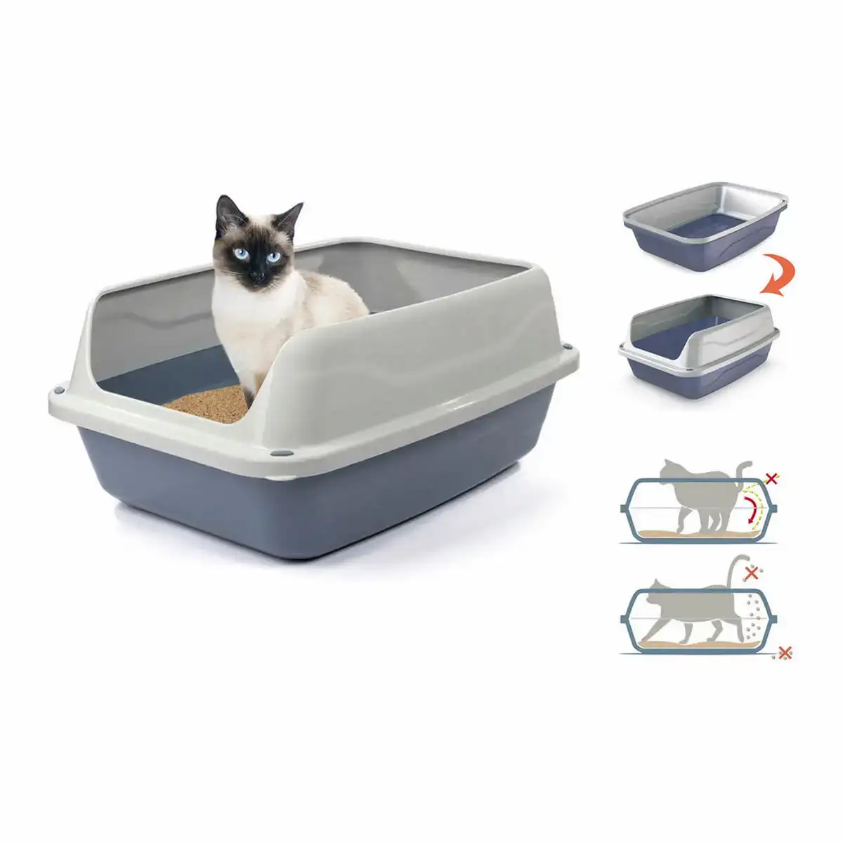 Bac a litiere pour chats georplast sonic plastique 44 5 x 34 x 18 5 cm_2461. DIAYTAR COTE D'IVOIRE - Où Chaque Produit a son Histoire. Découvrez notre gamme de produits, chacun portant en lui le récit de l'artisanat et de la passion, pour vous offrir une expérience de shopping authentique.