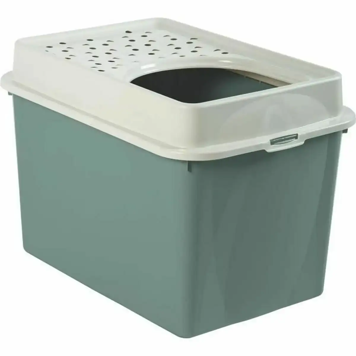Bac a litiere pour chats rotho my pet berty 57 x 40 x 33 cm blanc vert_8050. DIAYTAR COTE D'IVOIRE - Là où Chaque Achat a du Sens. Explorez notre gamme et choisissez des produits qui racontent une histoire, votre histoire.