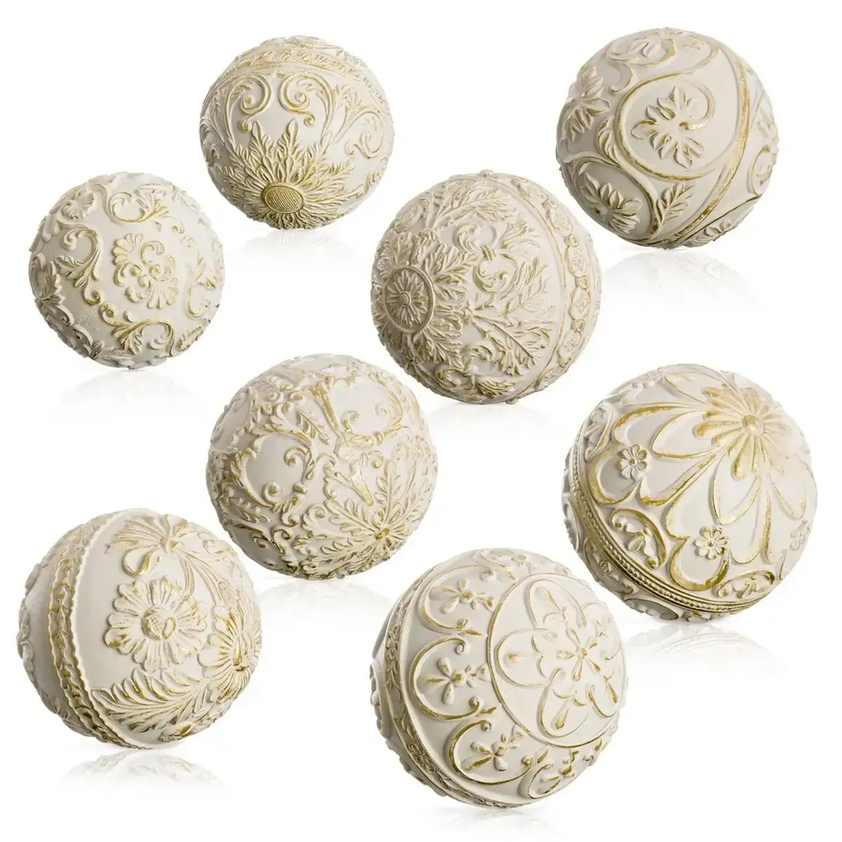 Balles decoration dore blanc 10 x 10 x 10 cm 8 unites _9615. Bienvenue chez DIAYTAR COTE D'IVOIRE - Où le Shopping Rencontre la Qualité. Explorez notre sélection soigneusement conçue et trouvez des produits qui définissent le luxe abordable.