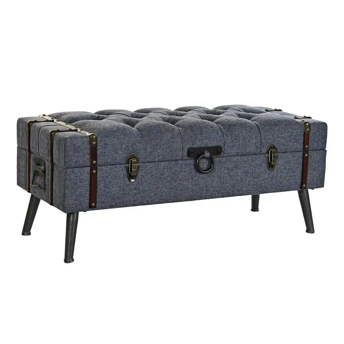 Banc de coffre dkd home decor bleu metal polyester mdf 102 x 42 x 42 cm _1025. Entrez dans le Monde de DIAYTAR COTE D'IVOIRE - Où Chaque Article Raconte une Histoire Unique. Explorez notre boutique en ligne pour dénicher des trésors qui incarnent l'âme du Côte d'Ivoire.