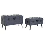 Banc de coffre dkd home decor bleu metal polyester mdf 81 x 42 x 52 cm _6379. Bienvenue chez DIAYTAR COTE D'IVOIRE - Où Chaque Achat est un Geste d'Amour. Découvrez notre sélection minutieuse et choisissez des articles qui témoignent de votre passion.