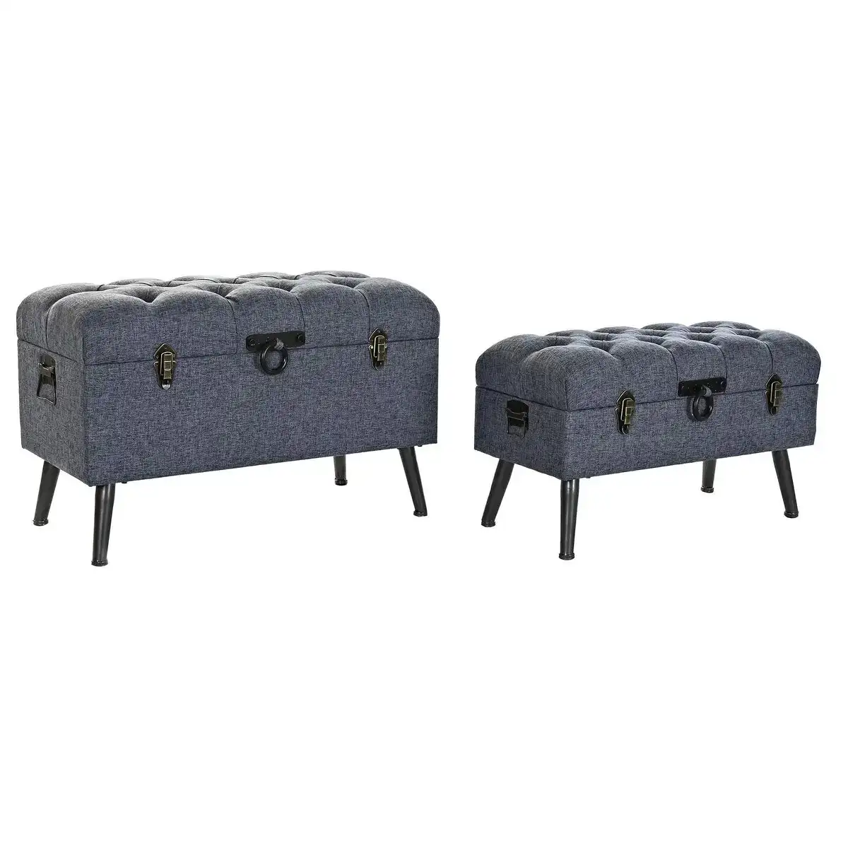 Banc de coffre dkd home decor bleu metal polyester mdf 81 x 42 x 52 cm _6379. Bienvenue chez DIAYTAR COTE D'IVOIRE - Où Chaque Achat est un Geste d'Amour. Découvrez notre sélection minutieuse et choisissez des articles qui témoignent de votre passion.