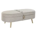 Banc de coffre dkd home decor gris metal 114 x 44 x 43 cm_9913. DIAYTAR COTE D'IVOIRE - Où Chaque Produit a son Histoire à Raconter. Parcourez notre catalogue et découvrez des articles qui portent en eux la passion et l'histoire du Côte d'Ivoire.