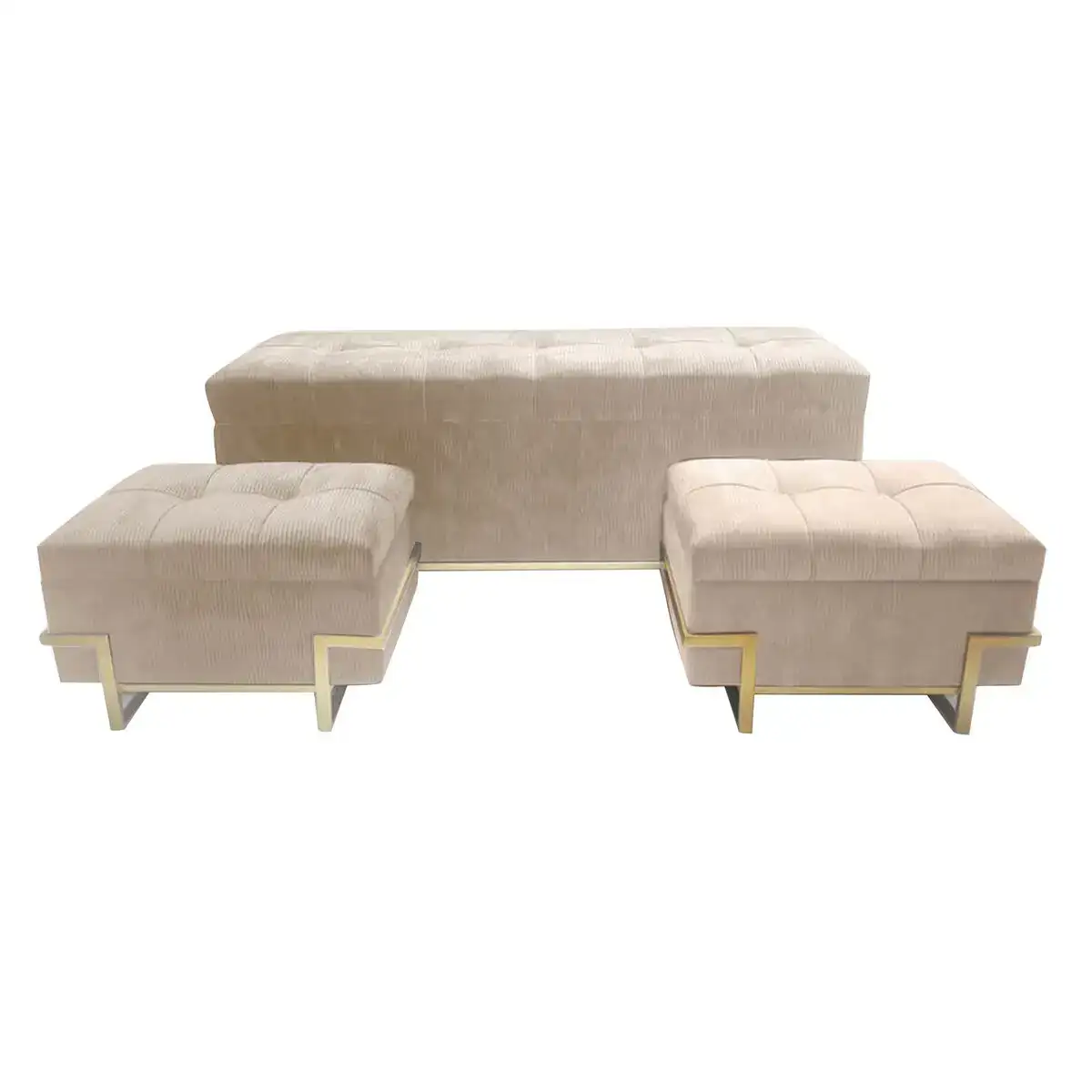 Banc de pied de lit dkd home decor beige metal 120 x 42 x 48 cm 3 pcs _9390. DIAYTAR COTE D'IVOIRE - Votre Portail Vers l'Élégance Accessible. Parcourez notre boutique en ligne pour découvrir des produits qui incarnent le luxe à des prix abordables.