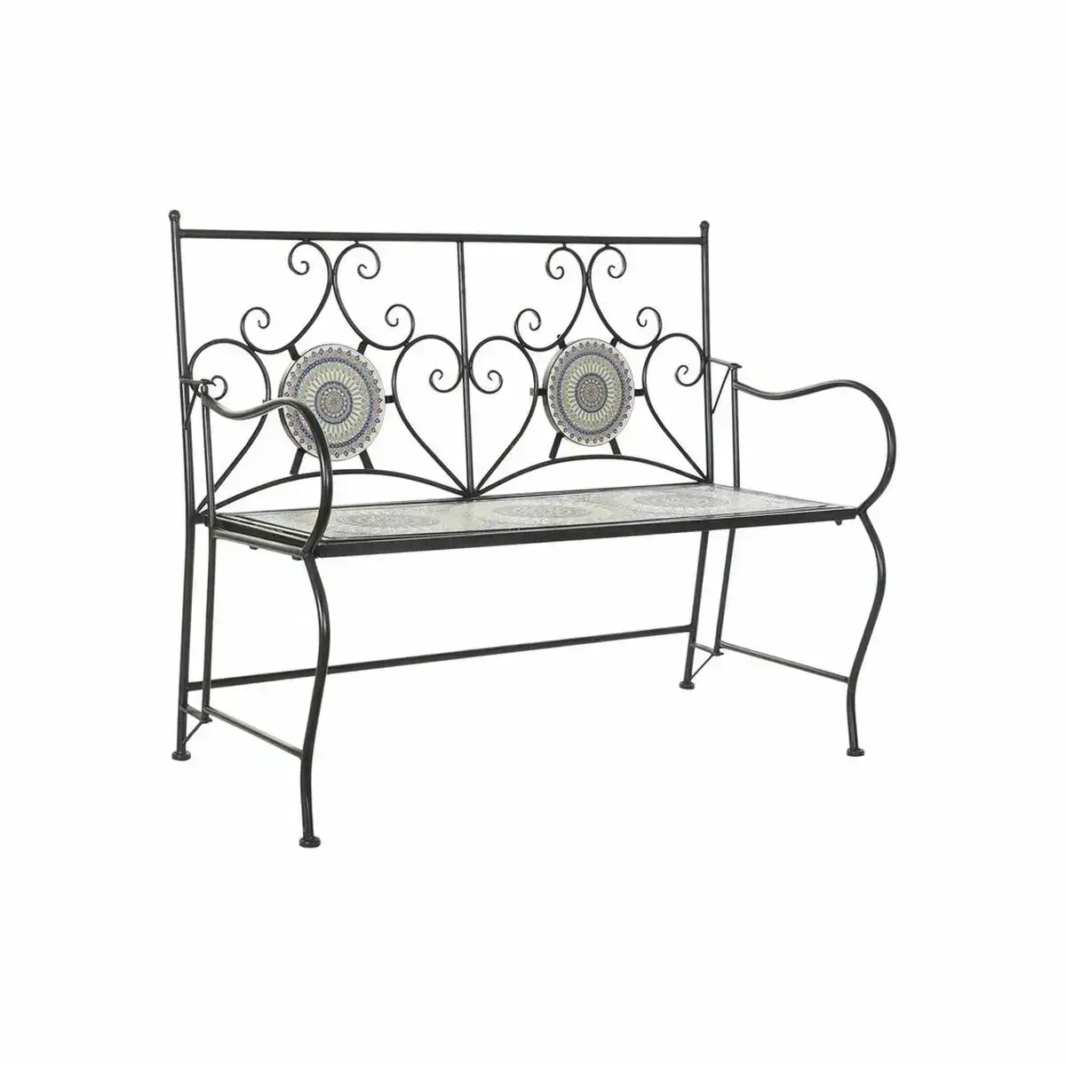 Banc dkd home decor ceramique mosaique metal 111 x 54 x 88 cm _7948. DIAYTAR COTE D'IVOIRE - Où Chaque Sélection est une Victoire. Découvrez notre boutique en ligne et trouvez des articles qui vous rendent la vie plus belle, un choix à la fois.