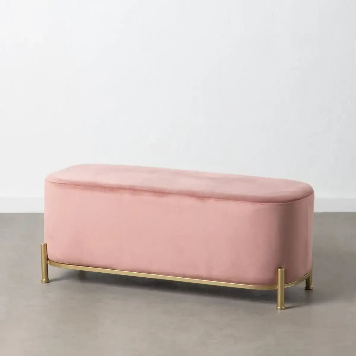 Banquette 104 5 x 39 x 42 cm tissu synthetique rose metal_8542. DIAYTAR COTE D'IVOIRE - Où Choisir est un Acte d'Amour pour le Côte d'Ivoire. Explorez notre boutique en ligne et choisissez des articles qui célèbrent la culture et l'artisanat du pays.