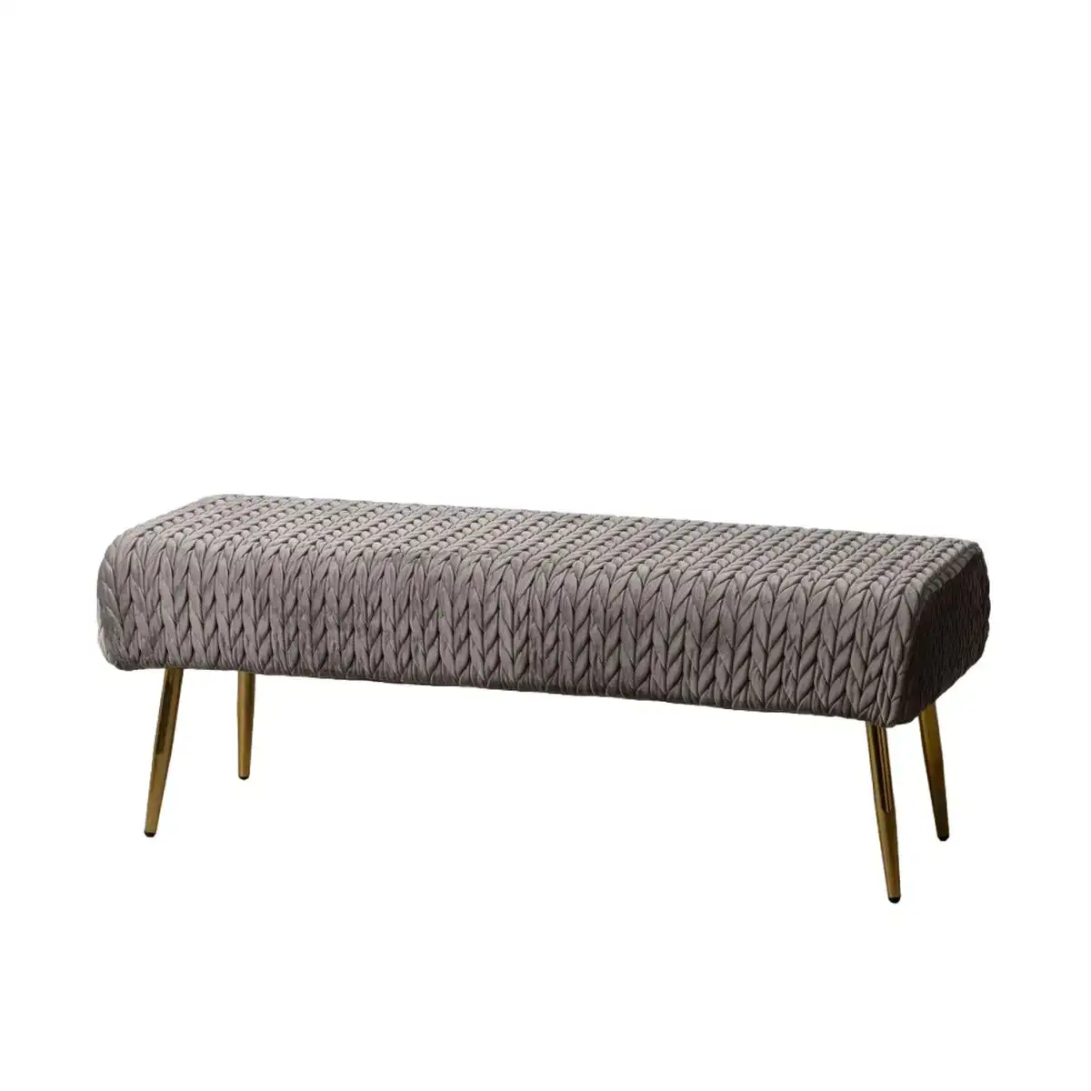 Banquette 111 x 44 x 41 5 cm tissu synthetique gris metal_8591. Bienvenue chez DIAYTAR COTE D'IVOIRE - Où Chaque Objet a sa Propre Histoire. Découvrez notre sélection soigneusement choisie et choisissez des produits qui racontent le patrimoine sénégalais.