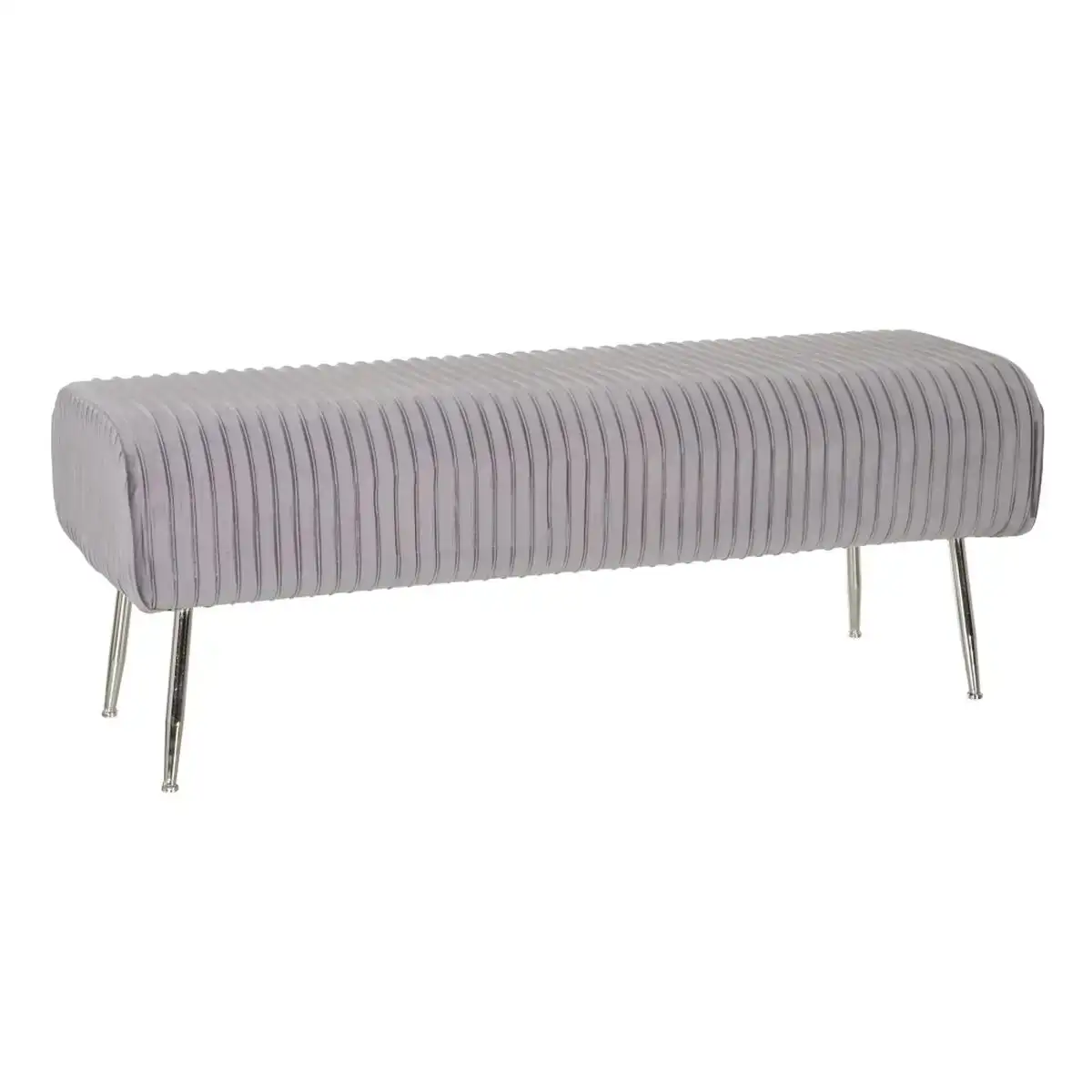 Banquette 129 x 45 5 x 48 cm tissu synthetique gris metal_4274. DIAYTAR COTE D'IVOIRE - Où Chaque Sélection Vous Parle. Parcourez nos catégories et découvrez des produits qui reflètent vos passions et vos besoins, pour un shopping personnel et inspirant.