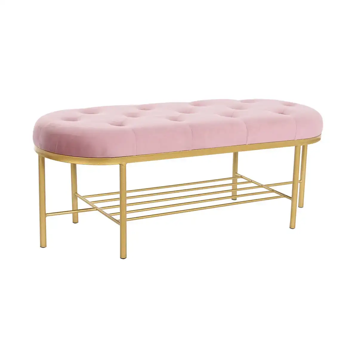 Banquette dkd home decor 100 x 35 x 40 cm rose dore metal_4337. Bienvenue chez DIAYTAR COTE D'IVOIRE - Où le Shopping Devient un Plaisir. Découvrez notre boutique en ligne et trouvez des trésors qui égaieront chaque jour de votre vie.
