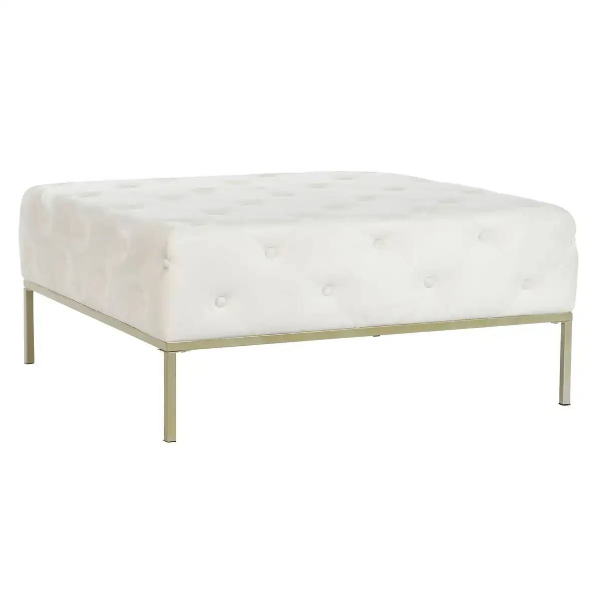Banquette dkd home decor blanc dore metal 100 x 100 x 45 cm_3117. DIAYTAR COTE D'IVOIRE - L'Art de Vivre le Shopping Éthique. Parcourez notre gamme et choisissez des produits qui reflètent notre engagement envers des pratiques durables.