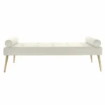 Banquette dkd home decor blanc metal polyester creme 184 x 76 x 62 cm _3001. DIAYTAR COTE D'IVOIRE - Où la Tradition Renouvelée Rencontre l'Innovation. Explorez notre gamme de produits qui fusionnent l'héritage culturel avec les besoins contemporains.