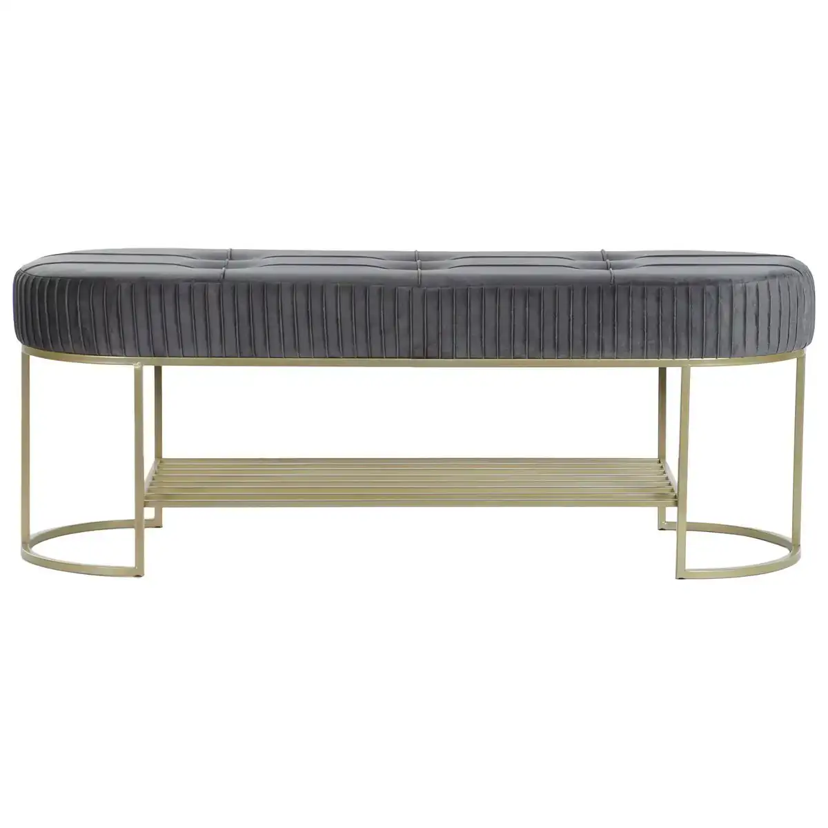 Banquette dkd home decor gris dore metal 120 x 40 x 45 cm_5271. DIAYTAR COTE D'IVOIRE - Votre Destination pour un Shopping Inégalé. Naviguez à travers notre sélection minutieuse pour trouver des produits qui répondent à tous vos besoins.