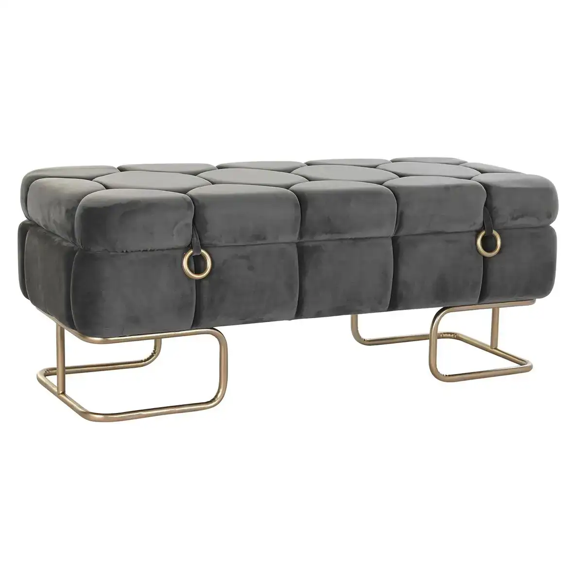 Banquette dkd home decor gris metal 125 x 46 x 50 cm_8993. DIAYTAR COTE D'IVOIRE - Où Choisir est un Acte d'Amour pour le Côte d'Ivoire. Explorez notre boutique en ligne et choisissez des articles qui célèbrent la culture et l'artisanat du pays.