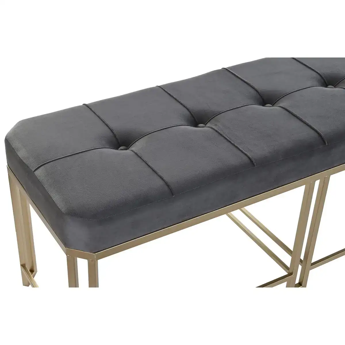Banquette dkd home decor gris metal velours 120 x 40 x 47 cm _1696. Bienvenue chez DIAYTAR COTE D'IVOIRE - Où Chaque Achat Fait une Différence. Découvrez notre gamme de produits qui reflètent l'engagement envers la qualité et le respect de l'environnement.