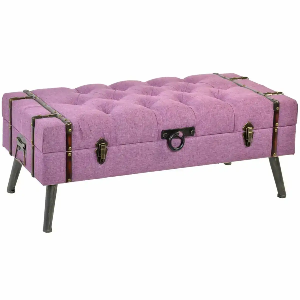 Banquette dkd home decor metal polyester fuchsia bois mdf 102 x 42 x 40 5 cm _8036. DIAYTAR COTE D'IVOIRE - Votre Oasis de Shopping en Ligne. Explorez notre boutique et découvrez des produits qui ajoutent une touche de magie à votre quotidien.