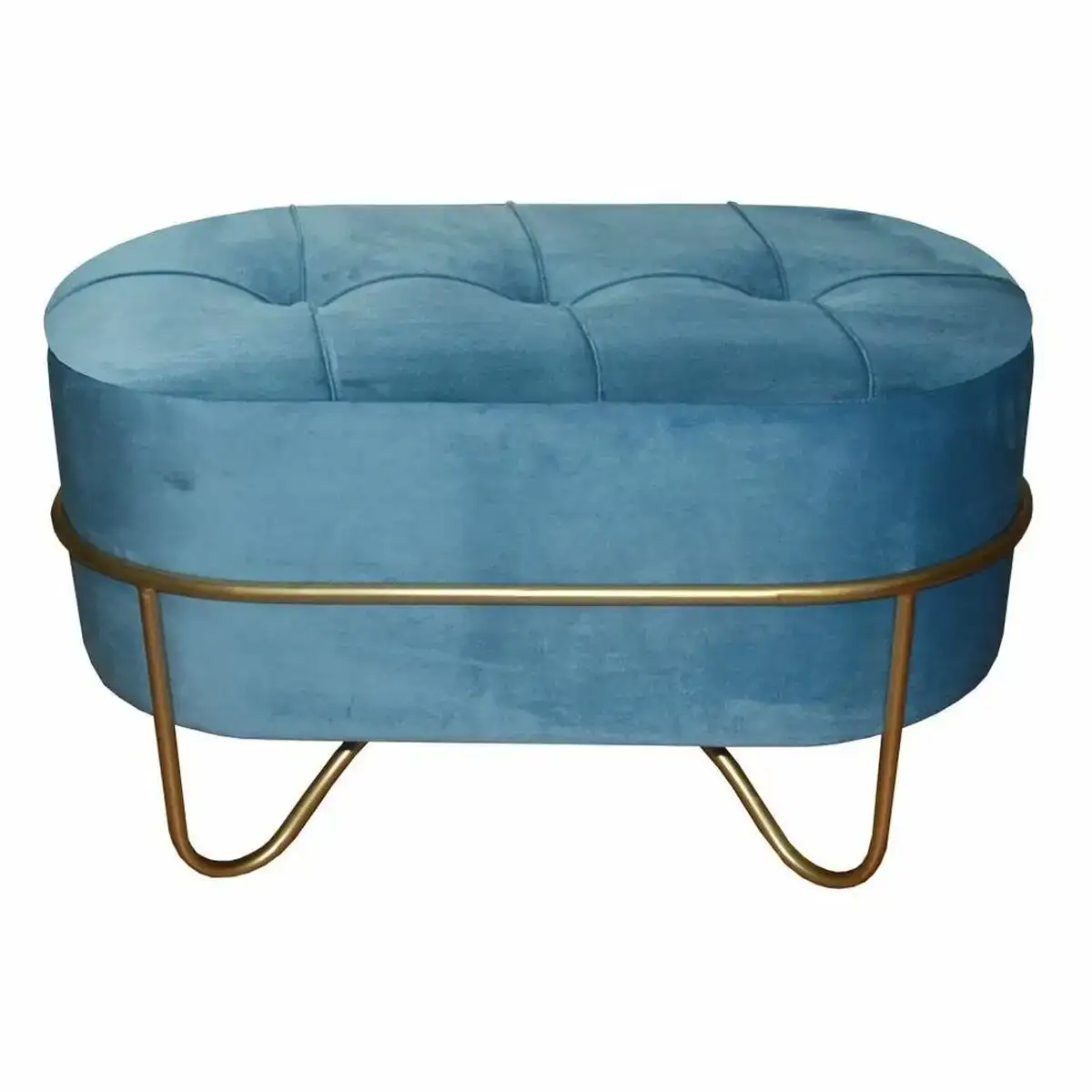 Banquette dkd home decor mousse bleu dore metal polyester velours bois mdf 72 x 39 x 38 cm _1648. DIAYTAR COTE D'IVOIRE - Où Choisir est un Acte d'Amour pour le Côte d'Ivoire. Explorez notre boutique en ligne et choisissez des articles qui célèbrent la culture et l'artisanat du pays.