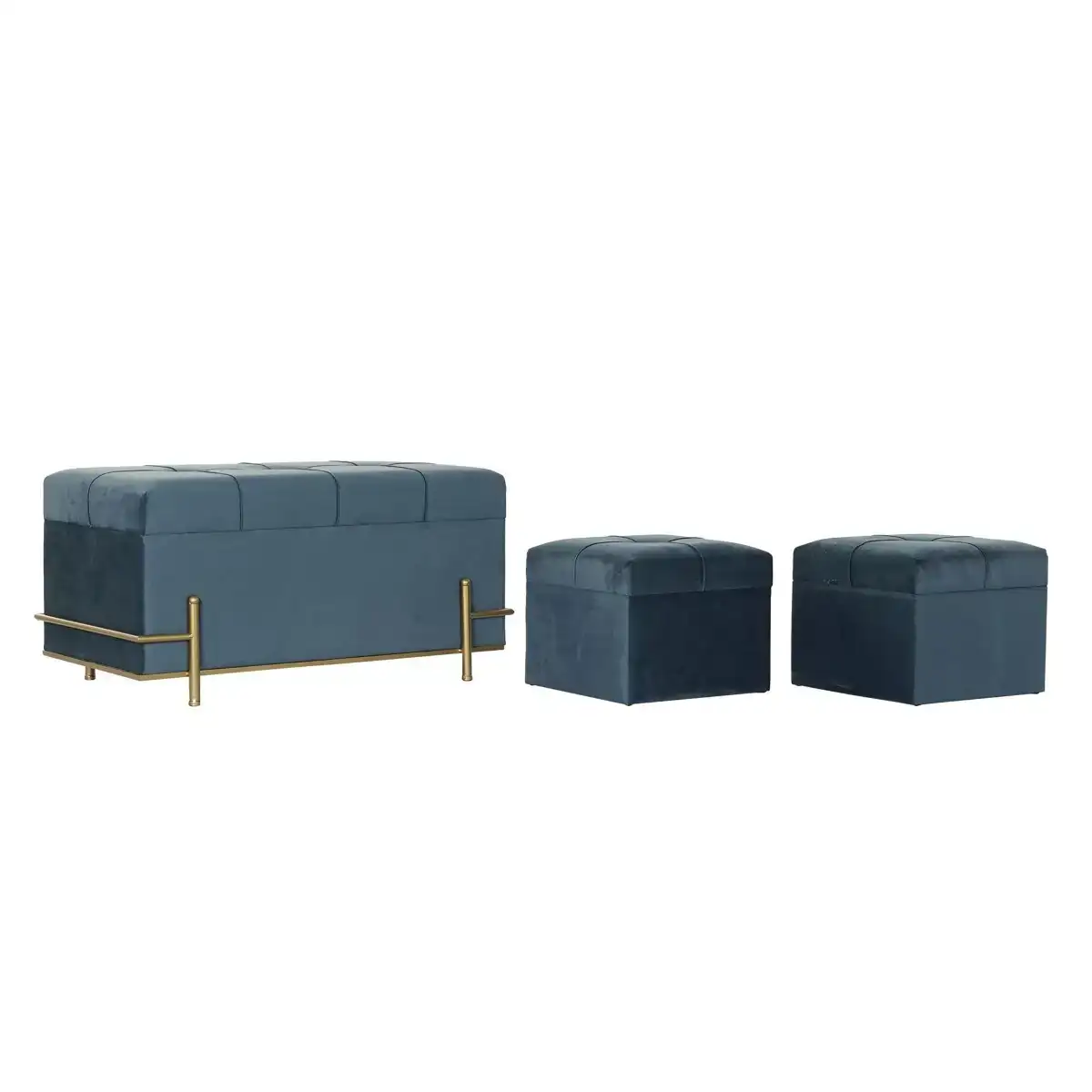 Banquette dkd home decor mousse bleu metal polyester velours bois mdf 83 x 43 x 42 cm _9546. DIAYTAR COTE D'IVOIRE - L'Art de Vivre l'Excellence au Quotidien. Explorez notre gamme et choisissez des produits qui ajoutent une note de prestige à votre vie.