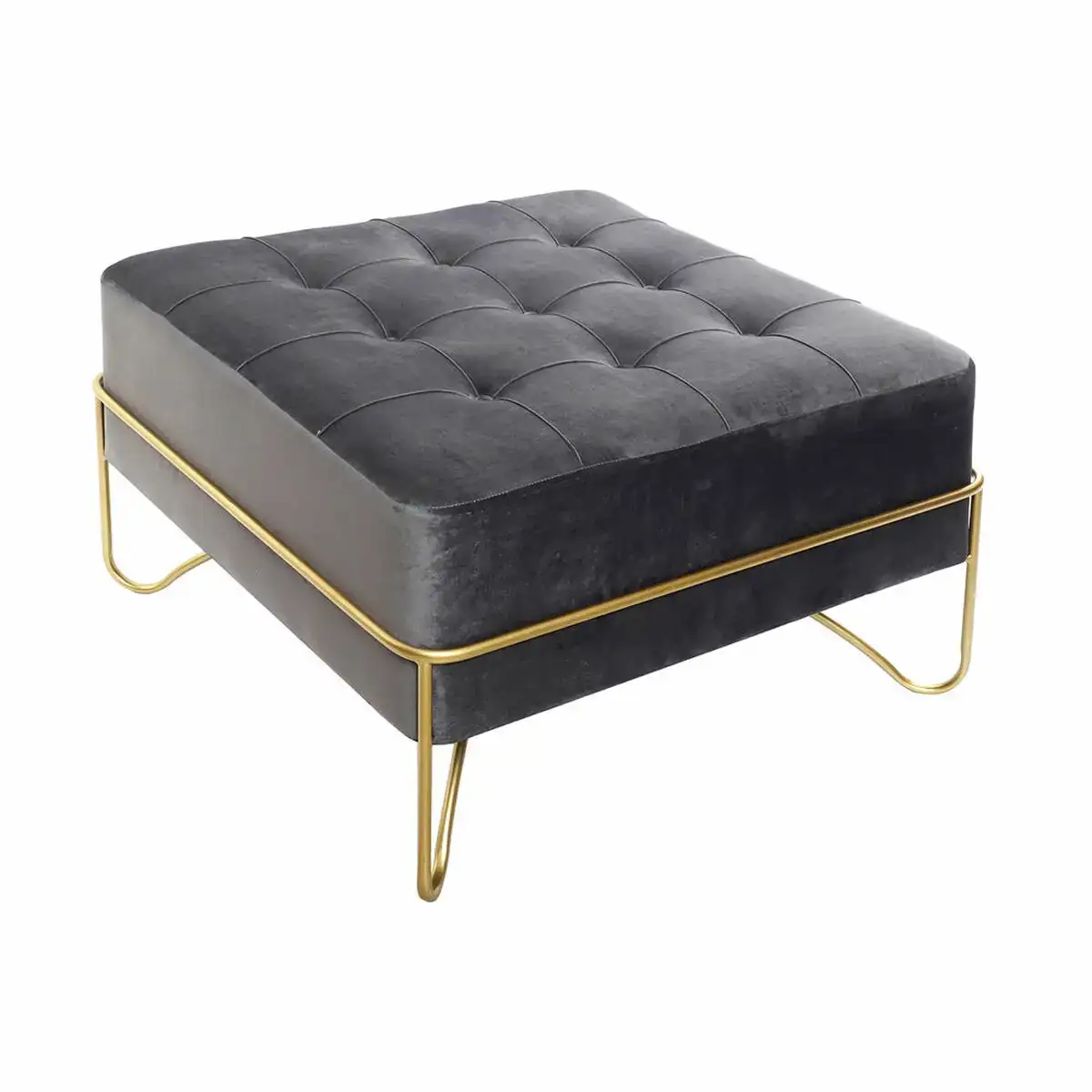 Banquette dkd home decor mousse gris dore metal polyester velours bois mdf 80 x 80 x 47 cm _3037. Bienvenue sur DIAYTAR COTE D'IVOIRE - Votre Galerie Shopping Personnalisée. Découvrez un monde de produits diversifiés qui expriment votre style unique et votre passion pour la qualité.