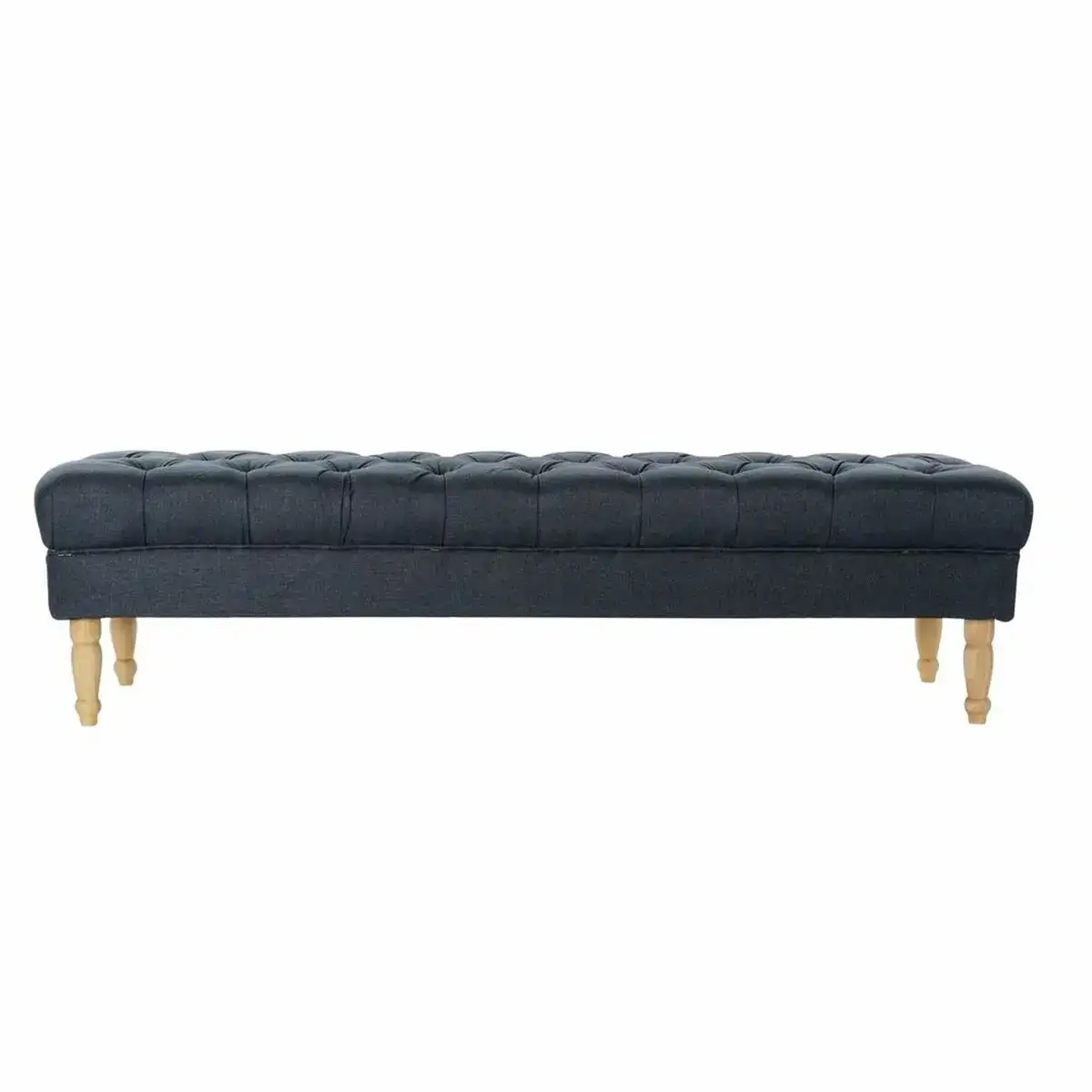 Banquette dkd home decor naturel bleu polyester bois d hevea 158 x 50 x 42 cm _9544. DIAYTAR COTE D'IVOIRE - L'Art de Vivre en Couleurs. Découvrez notre boutique en ligne et trouvez des produits qui ajoutent une palette vibrante à votre quotidien.