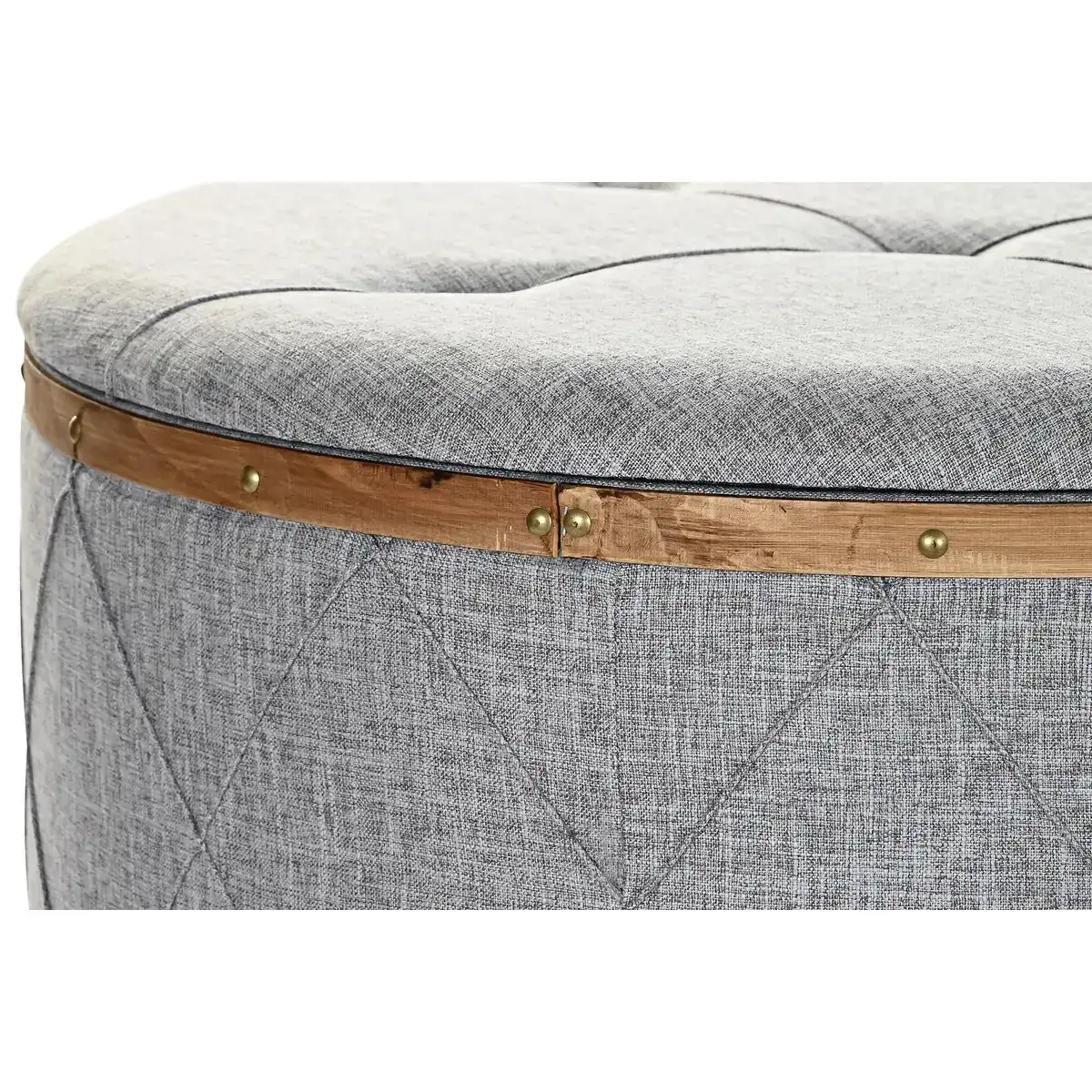 Banquette dkd home decor naturel bois polyester gris clair 80 x 80 x 43 cm _8256. DIAYTAR COTE D'IVOIRE - Là où la Qualité est Non Négociable. Parcourez notre boutique en ligne pour découvrir des produits qui incarnent le raffinement et l'excellence du Côte d'Ivoire.