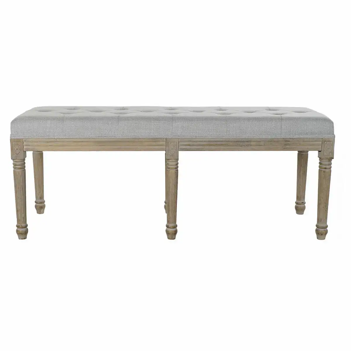 Banquette dkd home decor naturel polyester lin bois d hevea gris fonce 122 x 41 x 46 cm _7433. DIAYTAR COTE D'IVOIRE - Votre Passage vers l'Élégance Accessible. Parcourez notre boutique en ligne pour trouver des produits qui vous permettent d'allier style et économies.