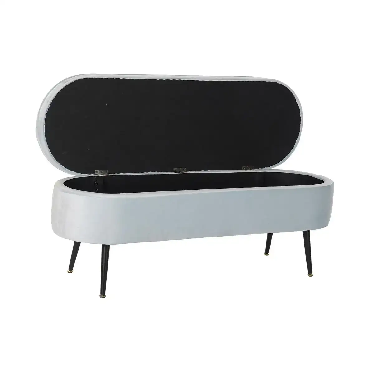 Banquette dkd home decor noir metal polyester bleu ciel 120 x 40 x 45 cm _6526. DIAYTAR COTE D'IVOIRE - Où Choisir est un Acte de Création. Naviguez à travers notre plateforme et choisissez des produits qui complètent votre histoire personnelle.